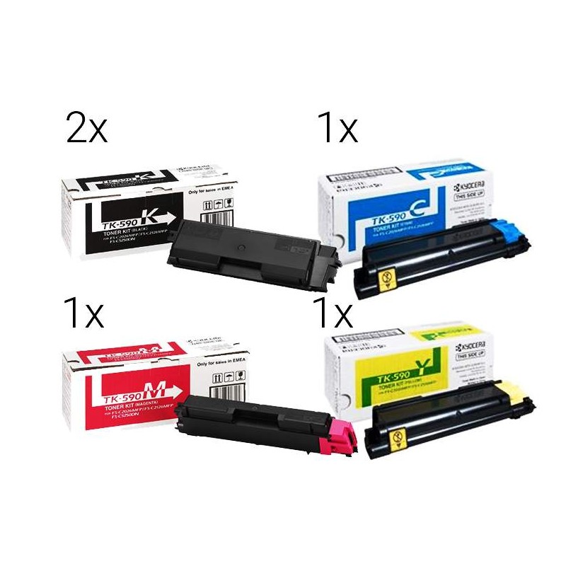 Kyocera Toner TK-590 Spar-Set (2x Schwarz & 1x Gelb, Cyan, Magenta) Kyocera Toner TK-590 Spar-Set (2x Schwarz & 1x Gelb, Cyan, Magenta)