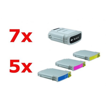 Compatible HP No 88 XL Ink Spar-Set (7xBK, 5xC,M,Y) 22 pieces