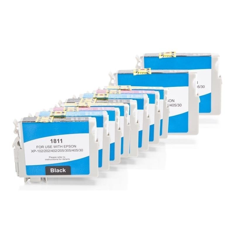 Compatible Epson T1811-T1814/18 XL Ink Spar-Set (BK,C,M,Y) 10pcs
