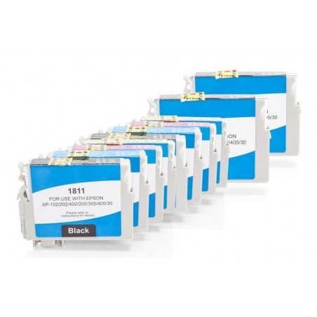 Compatible Epson T1811-T1814/18 XL Ink Spar-Set (BK,C,M,Y) 10pcs