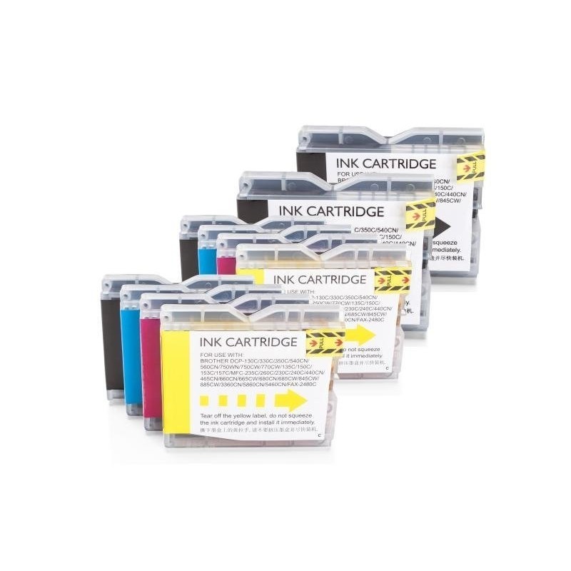 Alternativ zu Brother LC-1000 Tinten Spar-Set (4xBK,je 2xC,M,Y) 10 Stück