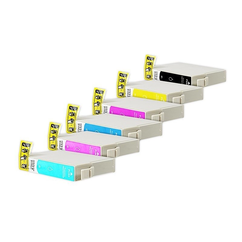 Alternativ zu Epson C13T08074010/T0807 Spar-Set (BK,CMY,LC,LM) 6 Stück